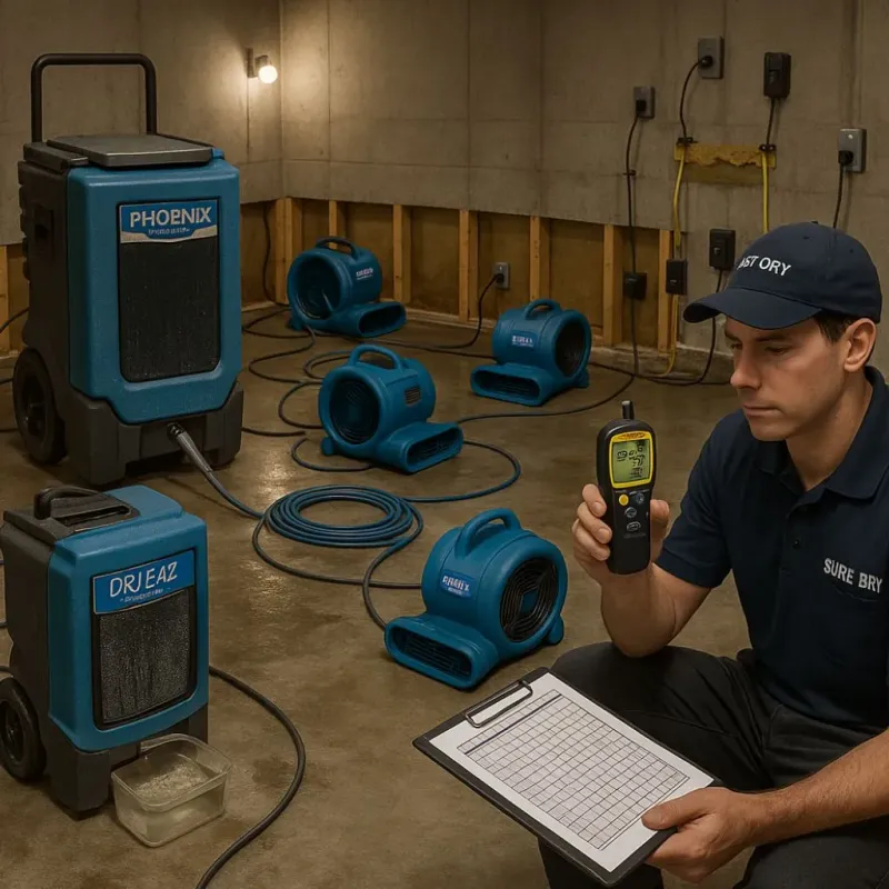 Structural Drying and Dehumidification process in Carnuel, NM